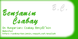 benjamin csabay business card